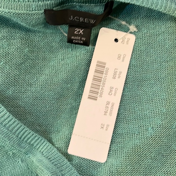 NWT J. Crew V-Neck Sweater with Side Buttons in Linen Blend - Picture 7 of 11